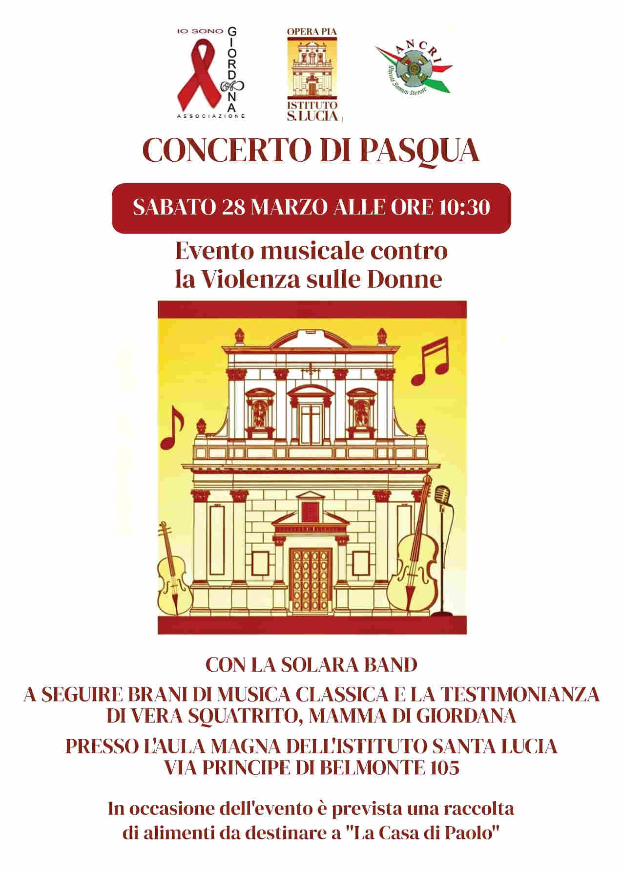 Concerto di Pasqua contro la violenza sulle donne